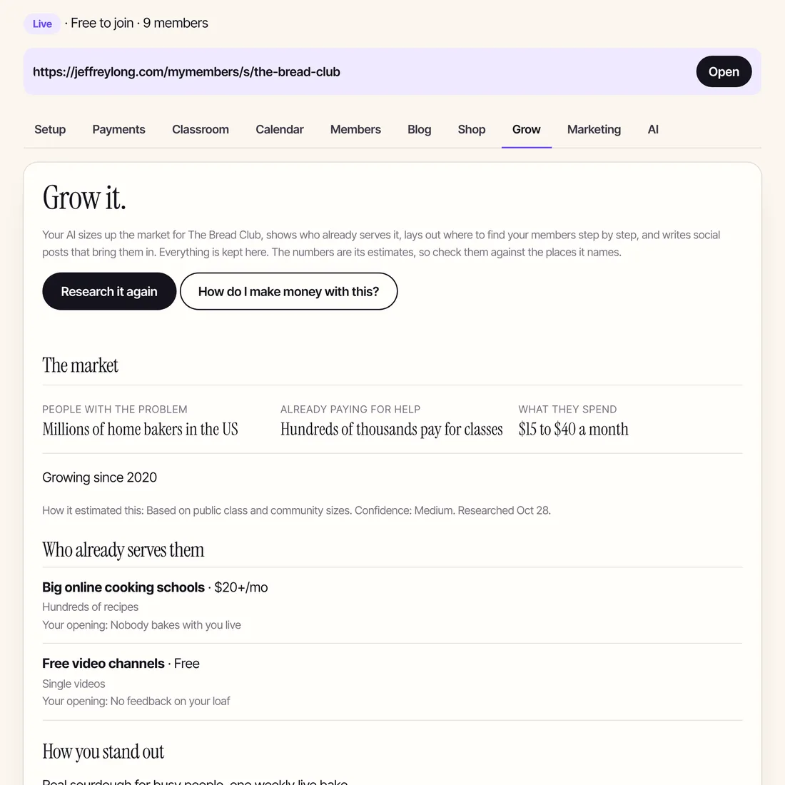 Grow: your market and plan